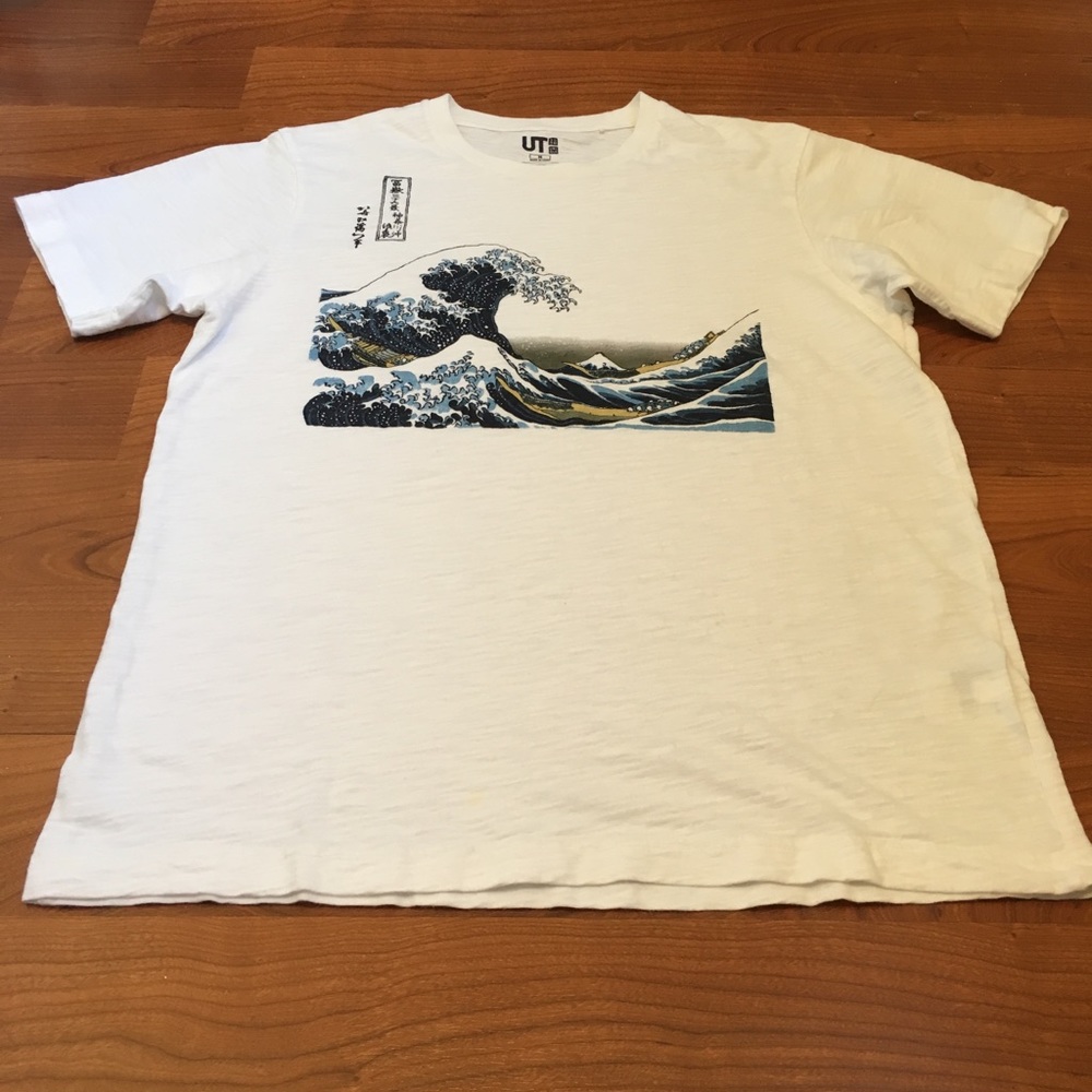 UNIQLO UT Graphic Tee - Hokusai Blue - Size M